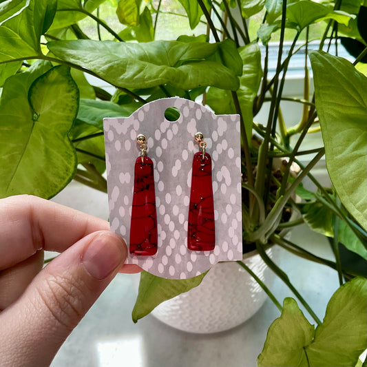 Lustrous Red Dangles